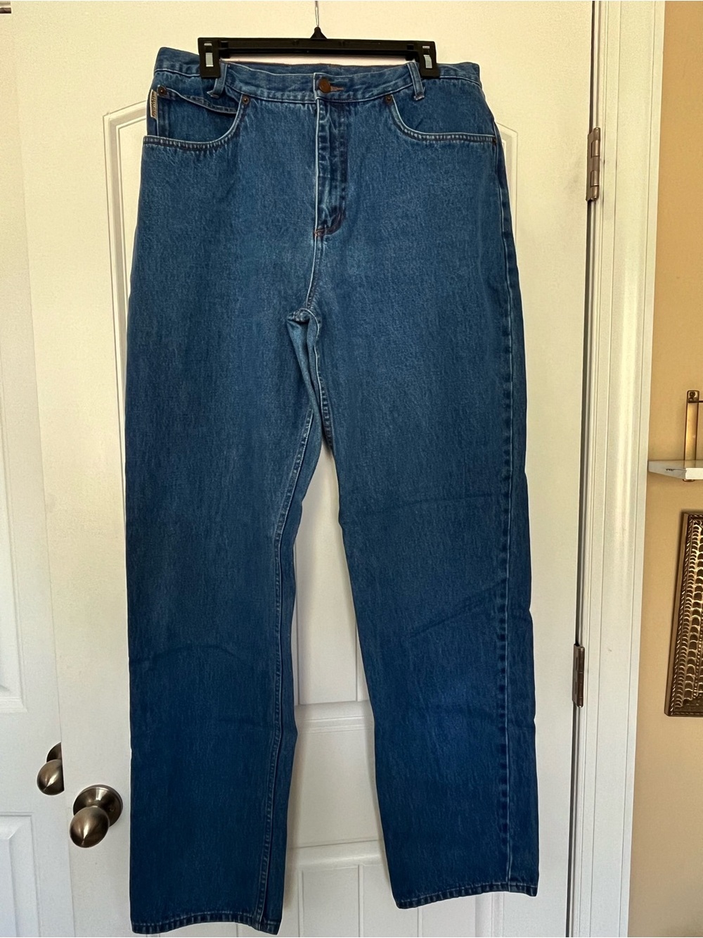 Pendleton High-Waisted Blue Denim‎ Mom Jeans Tapered Leg Size 14 Tall